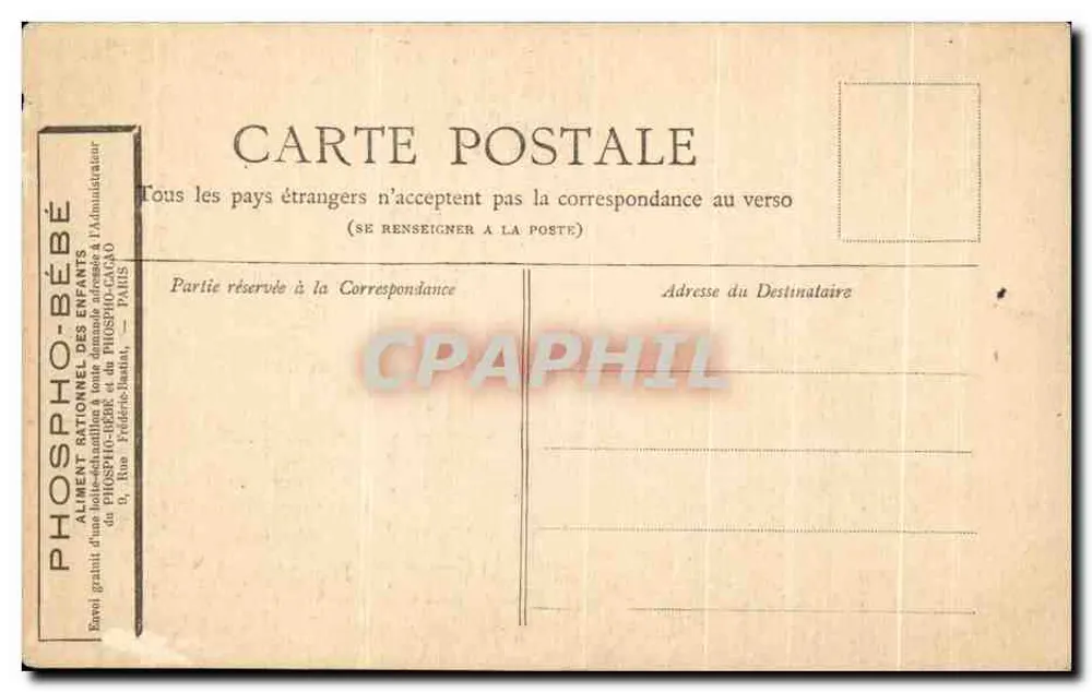 Fontainebleau — Weg zum Fabelteich — Verleger Phospho-Bébé - Rückseite