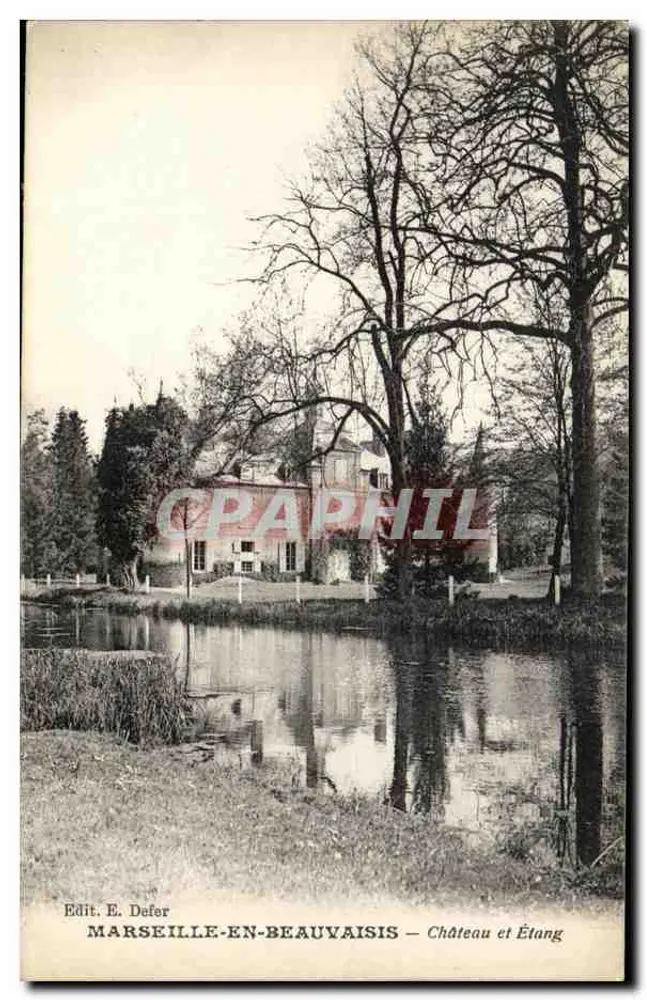 Marseille-en-Beauvaisis — Schloss und Teich — Edit. E. Defer - Vorderseite