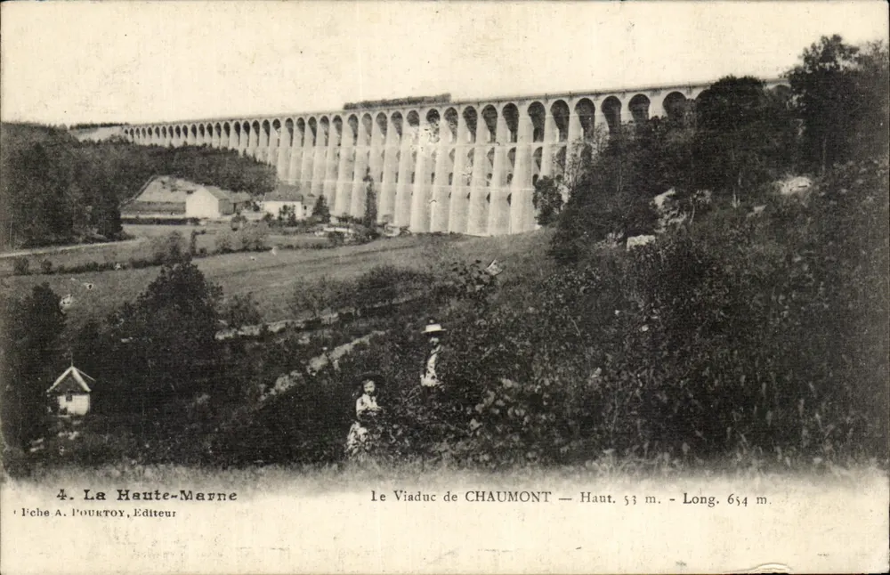 Wielki most w Chaumont — Haute-Marne — Wydawca A. Pourtoy - Awers