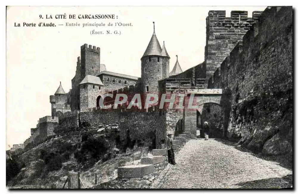 Carcassonne : A Porta da Aude — Entrada principal do Oeste — Édit. N.G. - Frente