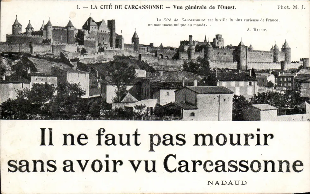 Carcassonne — Allgemeiner Blick von Westen — Foto. M. J. — Nadaud - Vorderseite