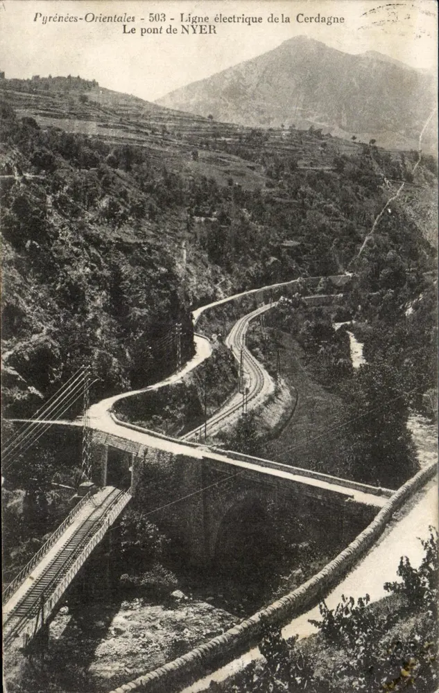 Pyrénées-Orientales - 503 - Elektrische Linie der Cerdagne - Die Brücke von NYER - Vorderseite