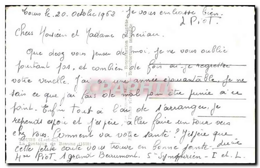 A fonte de Beaune — Tours (Indre-et-Loire) — Imprimerie Révolutionnaire - Verso