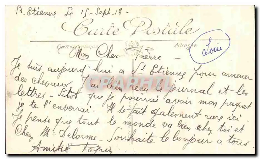 Saint-Étienne — A Dafne e os Cisnes — L.L. n°141 - Verso