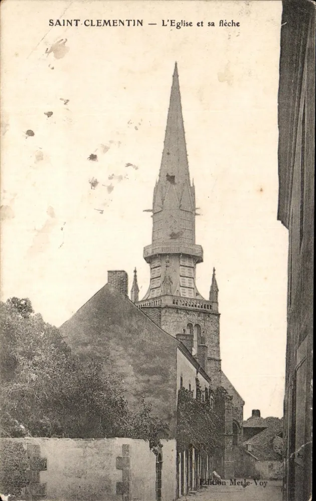 Saint-Clementin — L'Église et sa flèche — Édition Merle-Voy - Frente