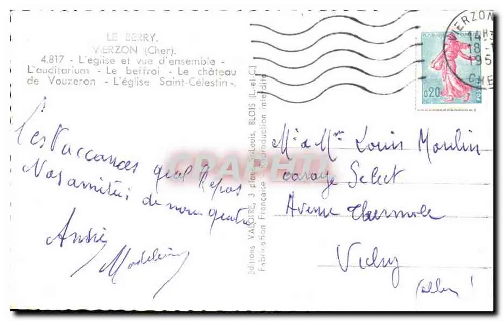 Vierzon — Vista general — Editor VAURINE, n° 4.817 - Reverso