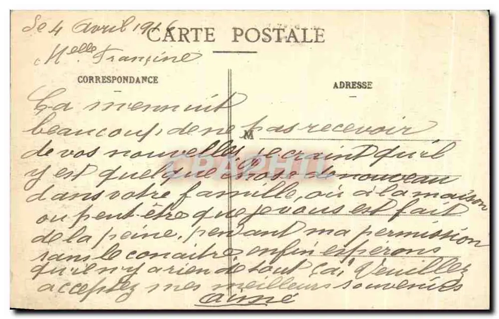 Damvant (Suíça) — Escritório das Alfândegas Suíças — editor desconhecido, n° 13 - Verso