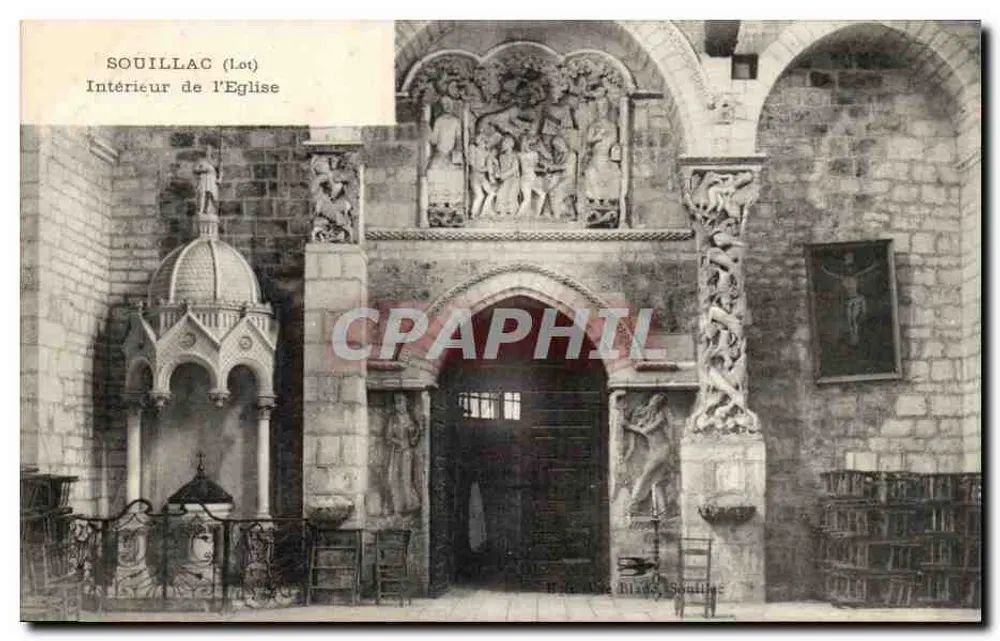 Souillac (Lot) — Binnenkant van de Kerk — H. van de Kerk, Souillac - Voorkant