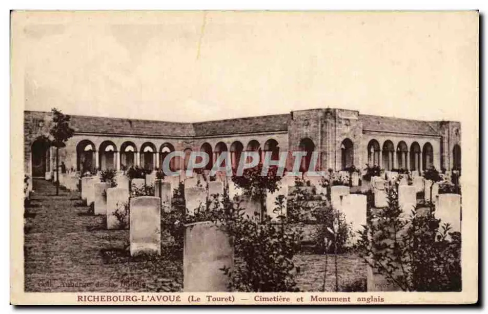 Richebourg-l'Avoué (Le Touret) — Friedhof und englisches Denkmal - Vorderseite