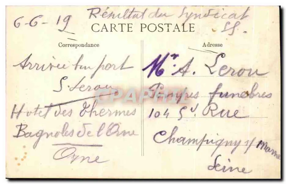 Château Goupil Avenue — Tesse-la-Madeleine — unbekannter Verlag, Nr. 104 - Rückseite