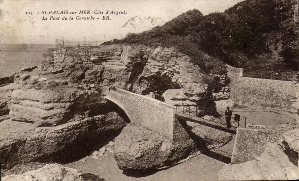 St-Palais-sur-Mer (Côte d'Argent) — O Pont da Corniche — BR. — Brio Frères, editores, Bayonne - Frente