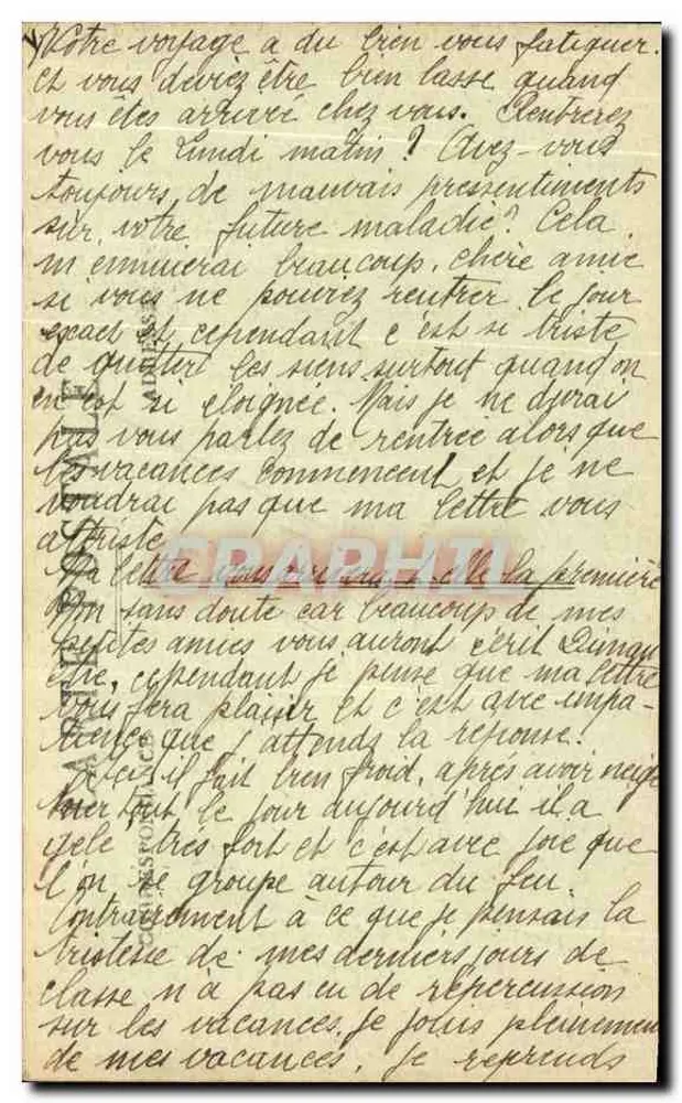 Molompize (Cantal) — Entrada do Bourg — Pierre Malroux, litografia-edição, Aurillac - Verso