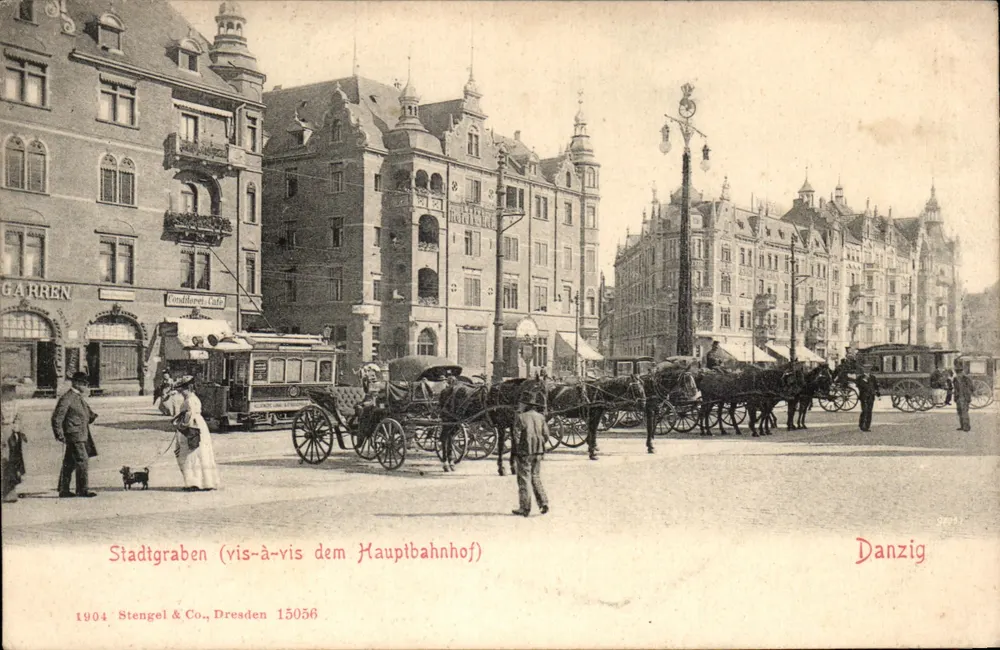 Stadtgraben (gegenüber dem Hauptbahnhof) — Danzig — Stengel & Co., Dresden 15056 - Vorderseite
