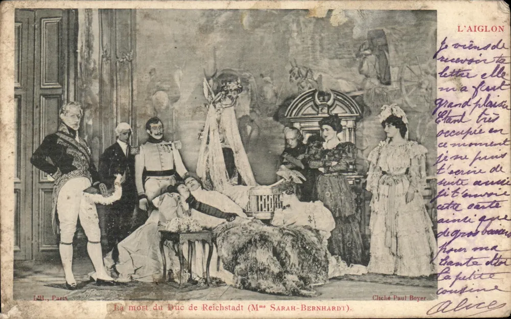 Der Tod des Herzogs von Reichstadt (Frau Sarah-Bernhardt) — Theater-Szene — L'U, Paris, Seriennummer nicht lesbar - Vorderseite