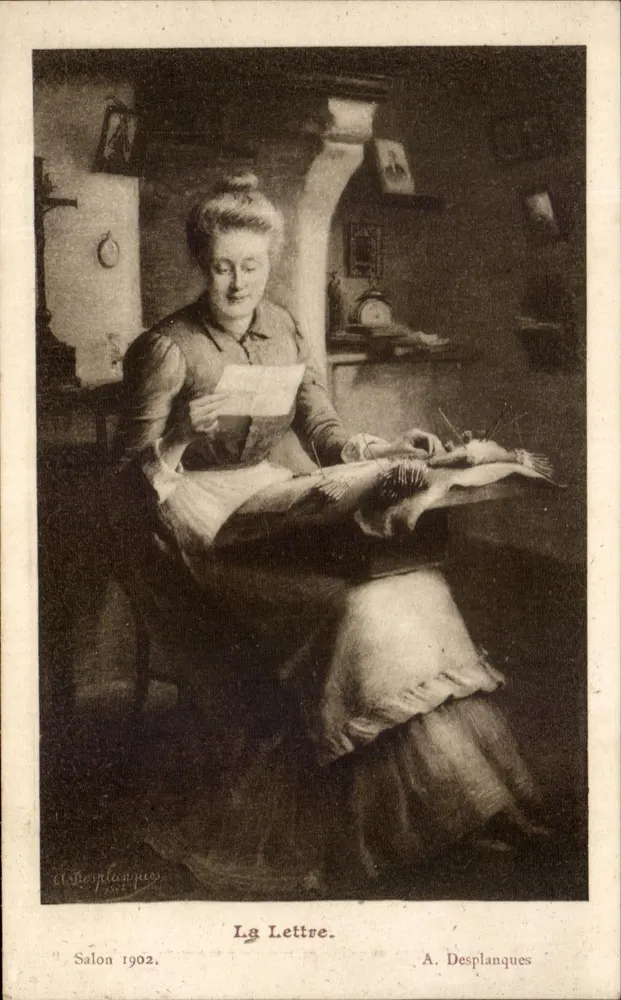 A Carta — Salão 1902 — A. Desplanques - Frente