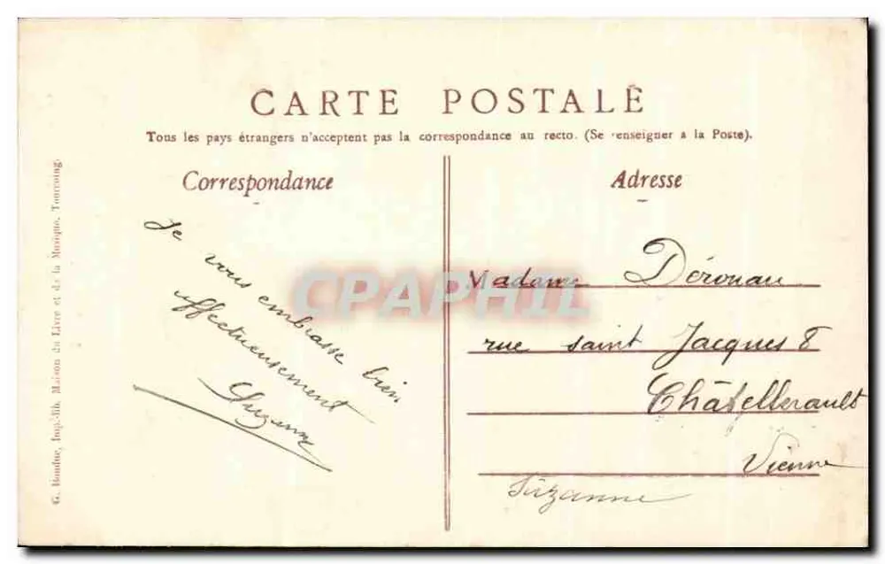 A Carta — Salão 1902 — A. Desplanques - Verso