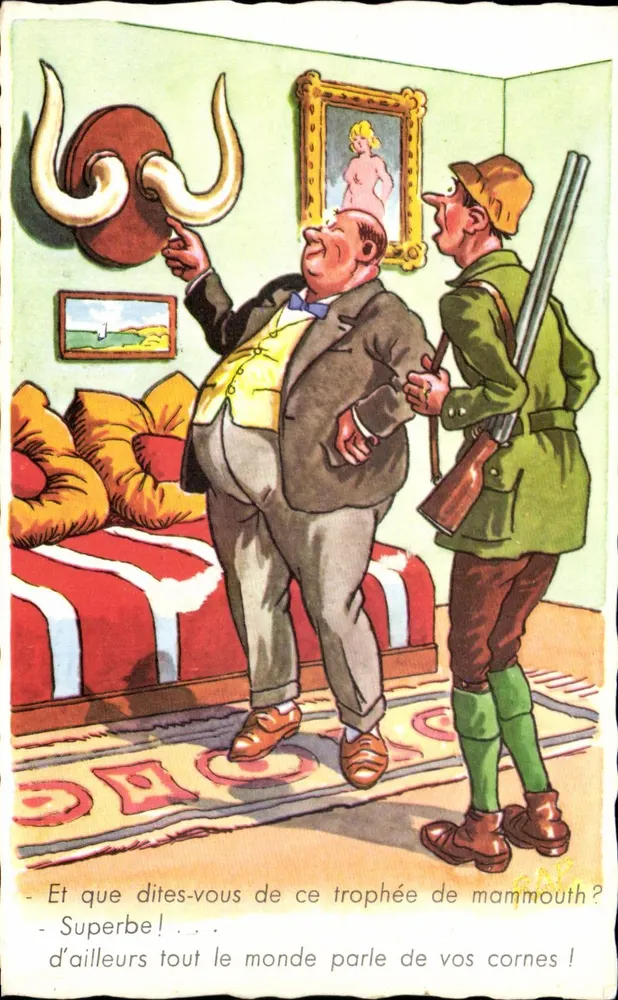 Mammuttrophäe — Karikatur — M.D. Paris, Serie Nr. 959 - Vorderseite