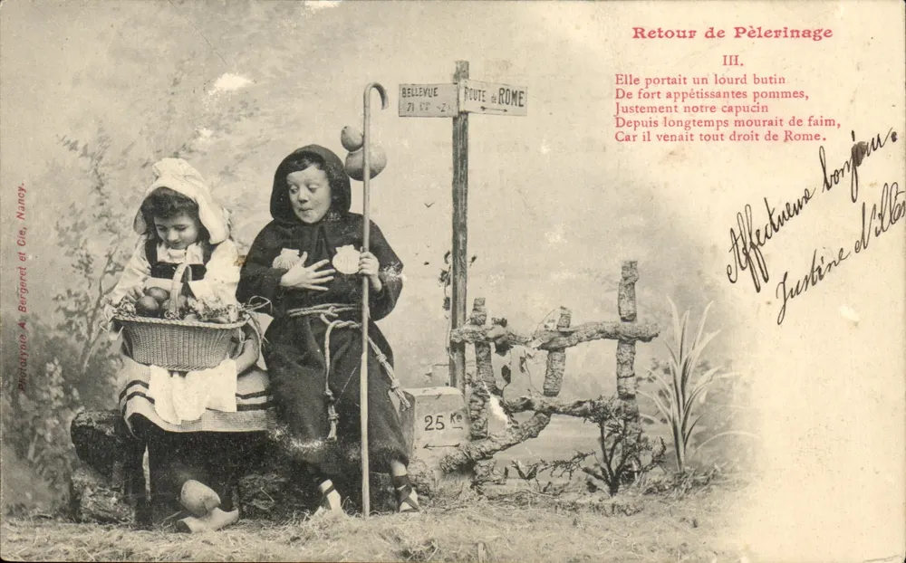 Rückkehr vom Pilgern III — Bellevue, Route de Rome — Phototype A. Bergeret et Cie, Nancy - Vorderseite