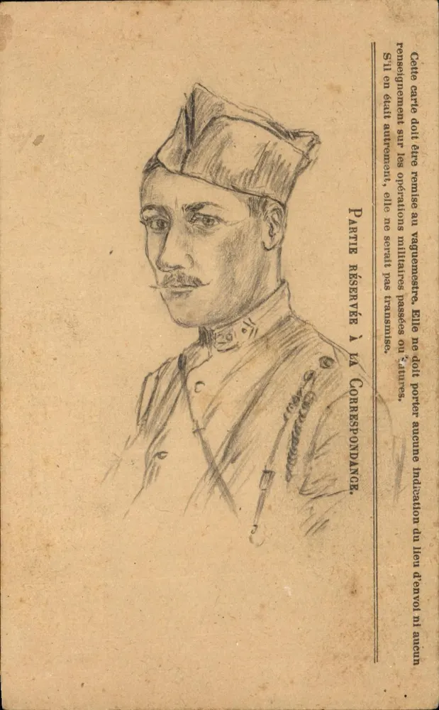 Soldado em uniforme — carta militar de correspondência - Frente
