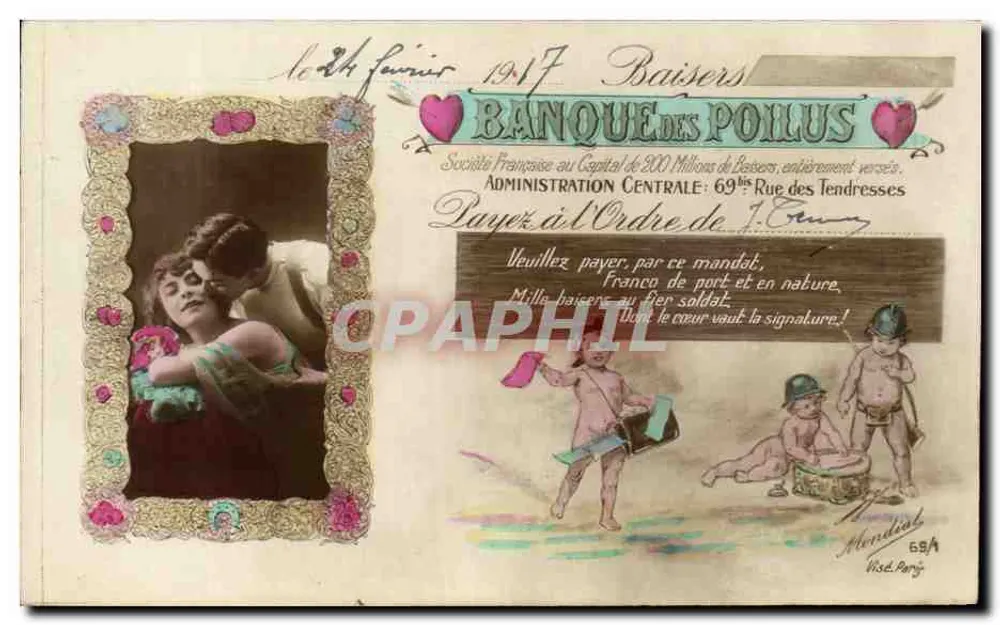 Küsse — Bank der Poilus — Mondial, 69/A - Vorderseite