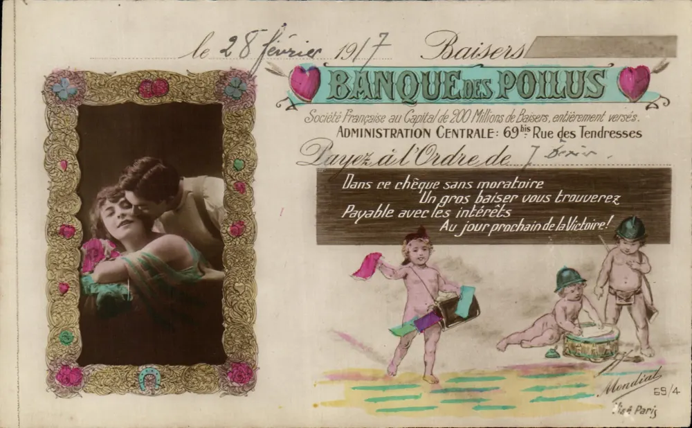 Küsse — Bank der Poilus — Mondial, 69 bis Rue des Tendresses, Paris — n° 69/4 - Vorderseite