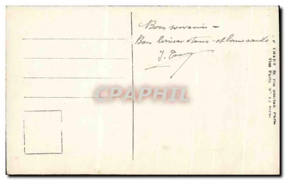 Küsse — Bank der Poilus — Mondial, 69 bis Rue des Tendresses, Paris — n° 69/4 - Rückseite