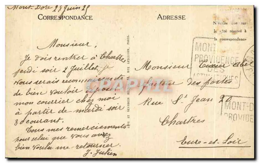 Le Mont-Dore - Eingang zu den Gorges d'Enfer und Aiguilles du Diable - LL Selecta 132 - Rückseite