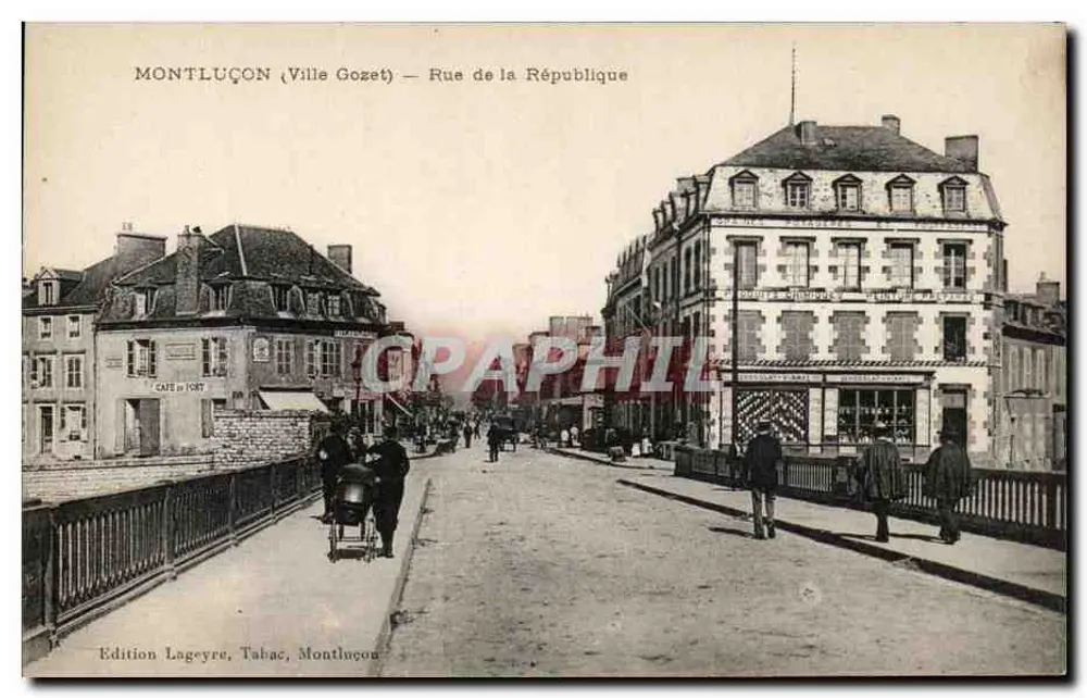 Montluçon (Ville Gozet) — Rue de la République — Edition Lageyre, Tabac, Montluçon - Vorderseite