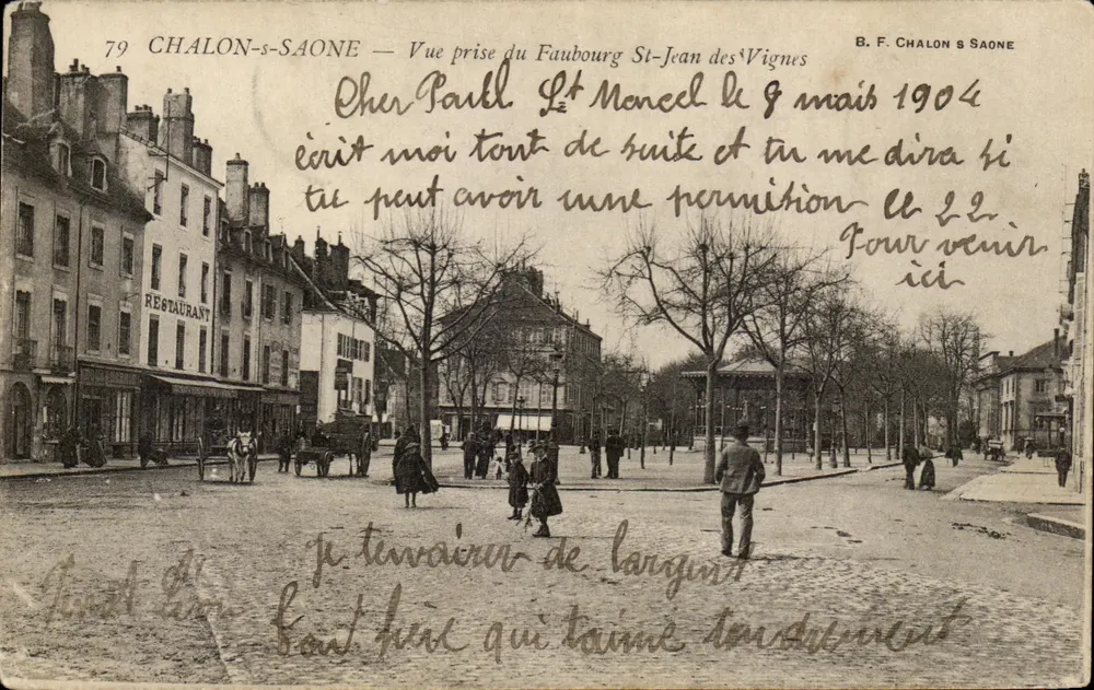 CHALON-S-SAONE — Ansicht vom Faubourg St-Jean des Vignes — B. F. CHALON SAONE Nr. 79 - Vorderseite