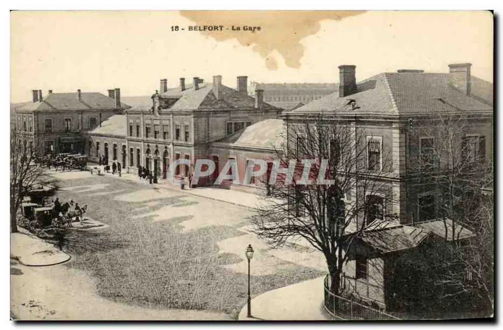 Belfort - A Estação — vista da estação e da praça — editor desconhecido, n° 18 - Frente