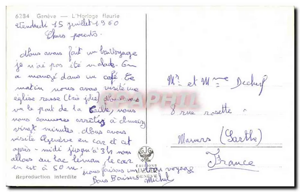 Genebra — A Relógio Florido — Edições G.J.G. - Verso