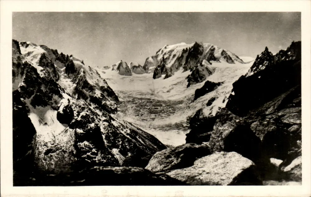 Chamonix — La Vallée Blanche und der Mont-Blanc von der Couvercle gesehen — Édition des Quatre-Chapeaux, Lyon - Vorderseite