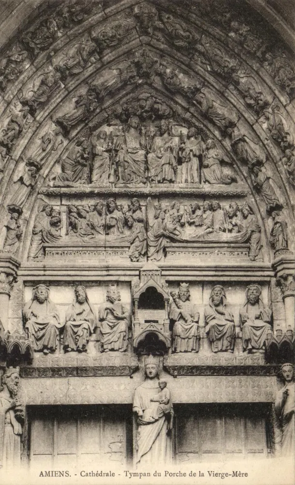 Amiens - Kathedrale - Tympan des Portals der Jungfrau Maria - Vorderseite