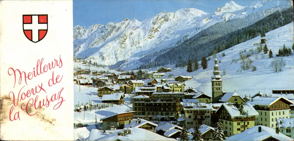 Cidade de Clusaz — vista geral no inverno — editor Minicolor, n° 1138 - Frente
