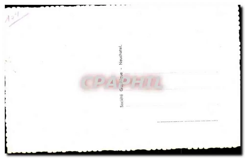 Chamonix — Trem do Montenvers e o Dru — Sociedade Gráfica Neuchâtel - Verso