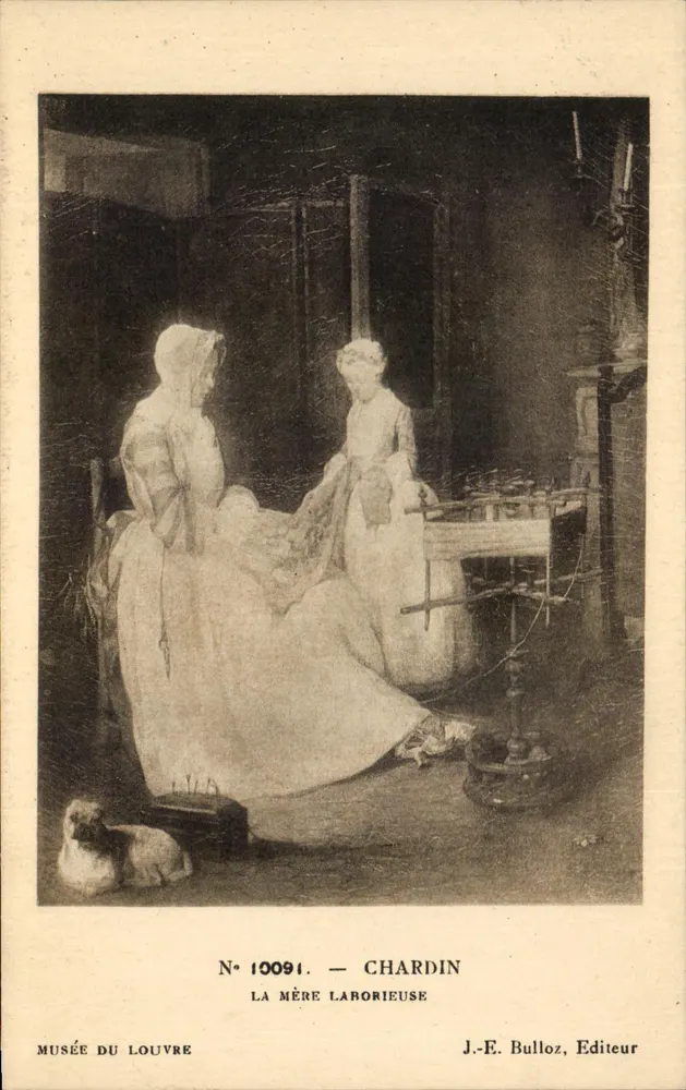 A Mãe Trabalhadora — Museu do Louvre — J.-E. Bulloz, Editor, N° 10091 - Frente