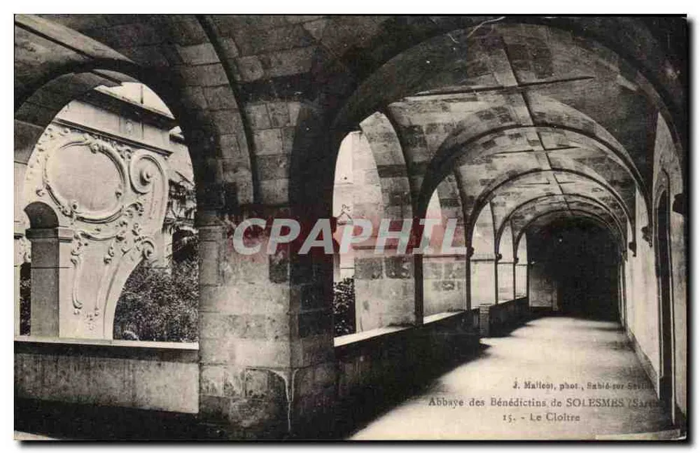 Abadia dos Beneditinos de Solesmes — O Claustro — J. Malleco, fot. Sablé-sur-Sarthe, n°15 - Frente