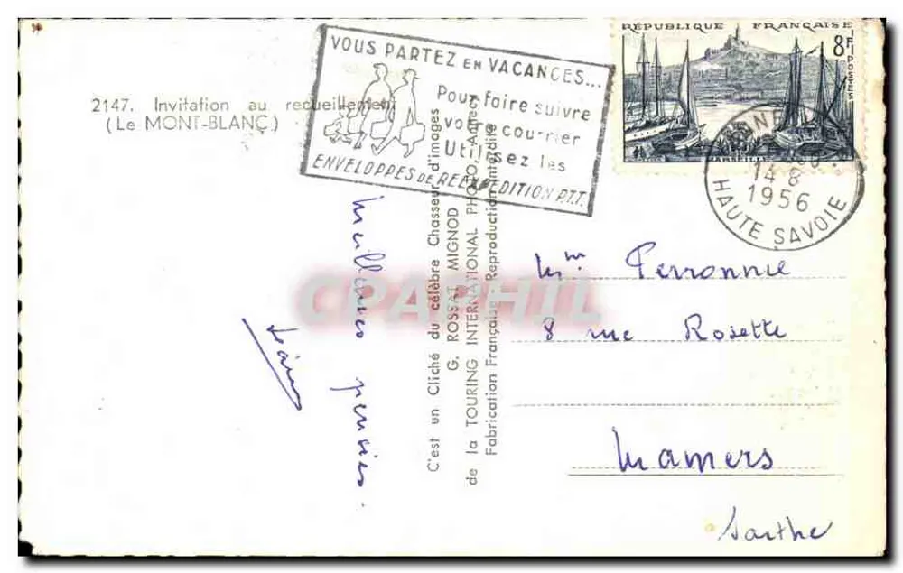Capela aos pés do Mont-Blanc — G. Rossat International — n°2147 - Verso