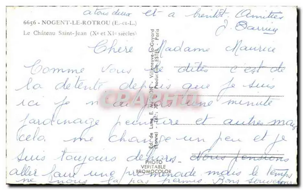 Schloss Nogent-le-Rotrou — Ruinen und Türme — E. Mignony - Rückseite