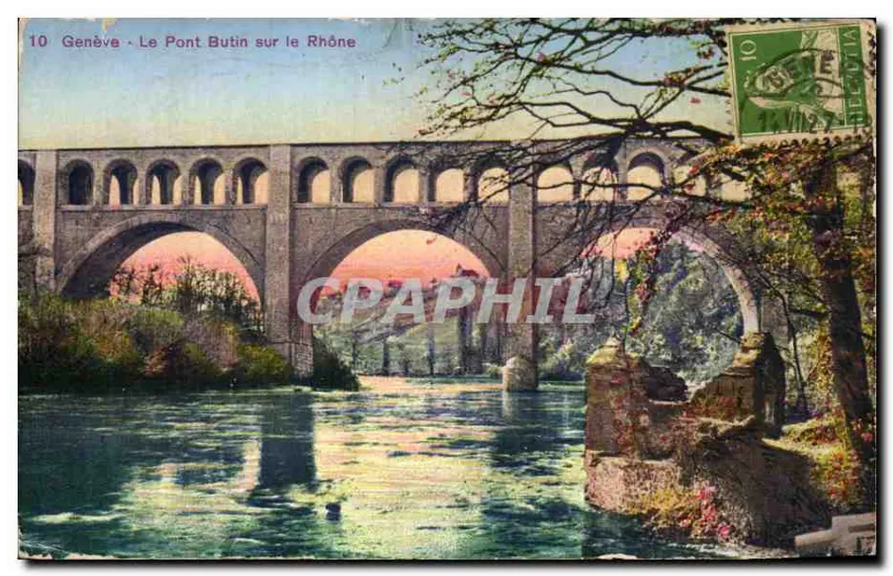 Genf - Die Butin-Brücke über den Rhône — Edition Léger, Genf, n°10 - Vorderseite