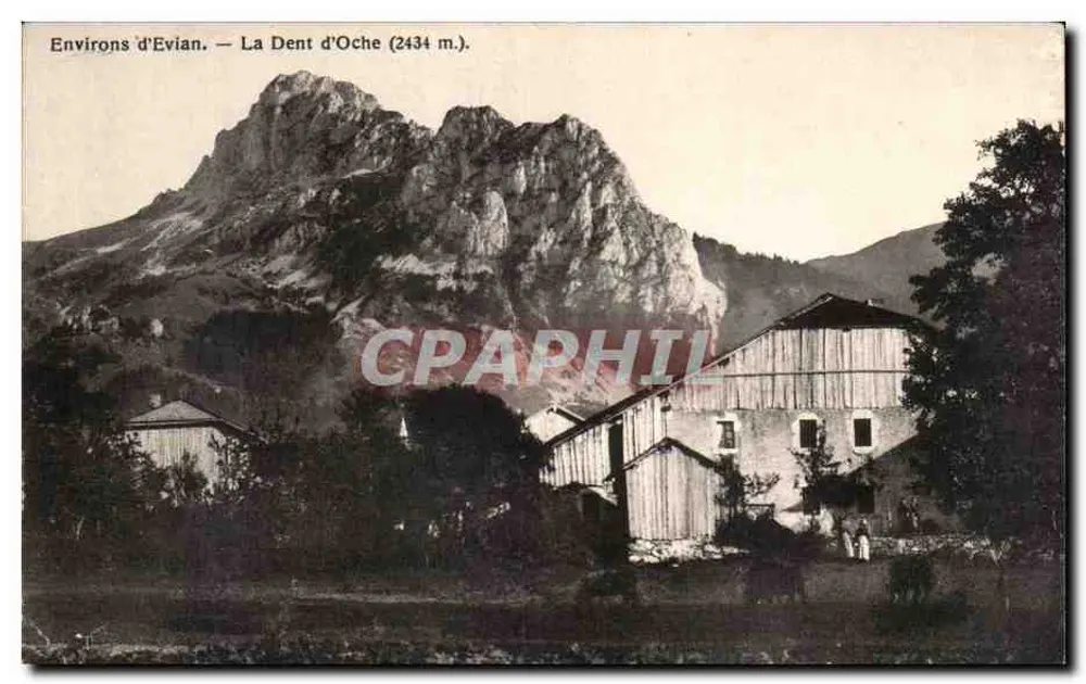 Arredores de Évian — A Dente d'Oche (2434 m.) — Livraria, E. Haissiy, Évian - Frente