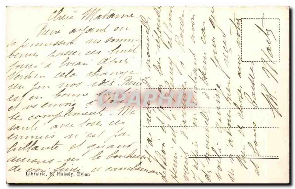 Arredores de Évian — A Dente d'Oche (2434 m.) — Livraria, E. Haissiy, Évian - Verso