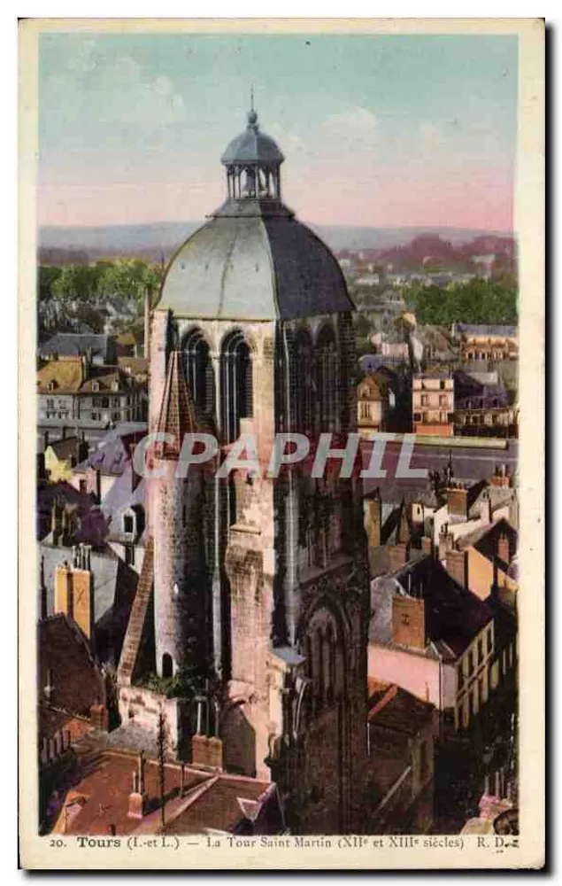 Tours (I.-et L.) — A Torre Saint Martin (séculos XII e XIII) — R. D. — n°20 - Frente