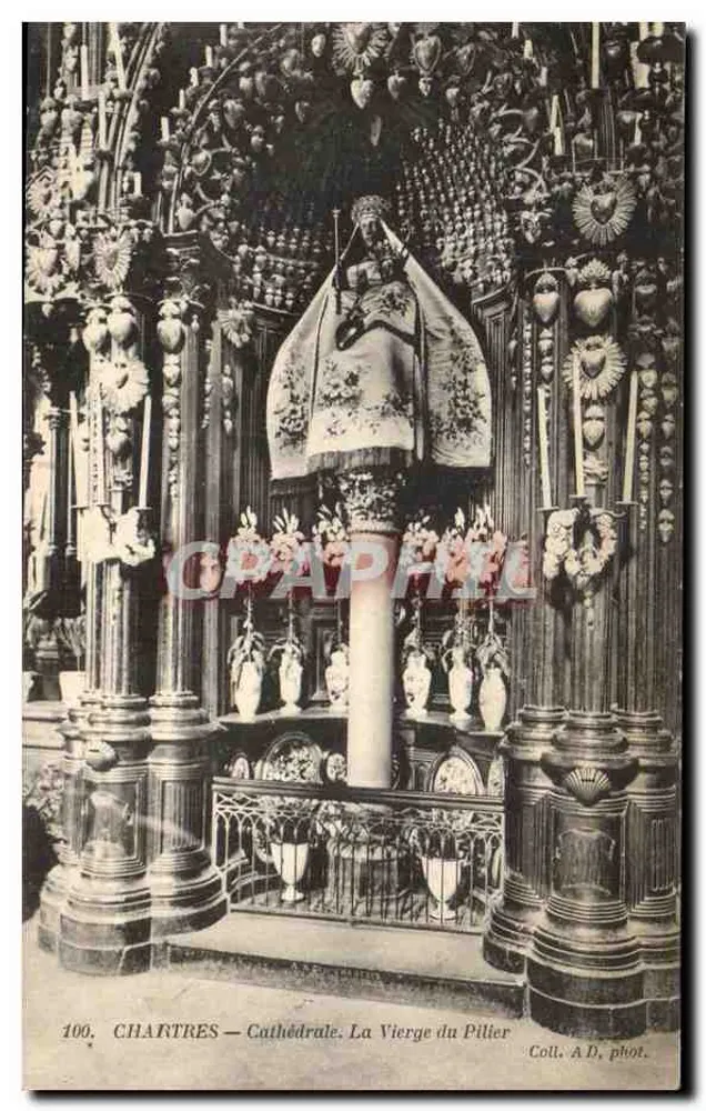 Chartres — Catedral. A Virgem do Pilar — Colt, A.D. fot. n°100 - Frente