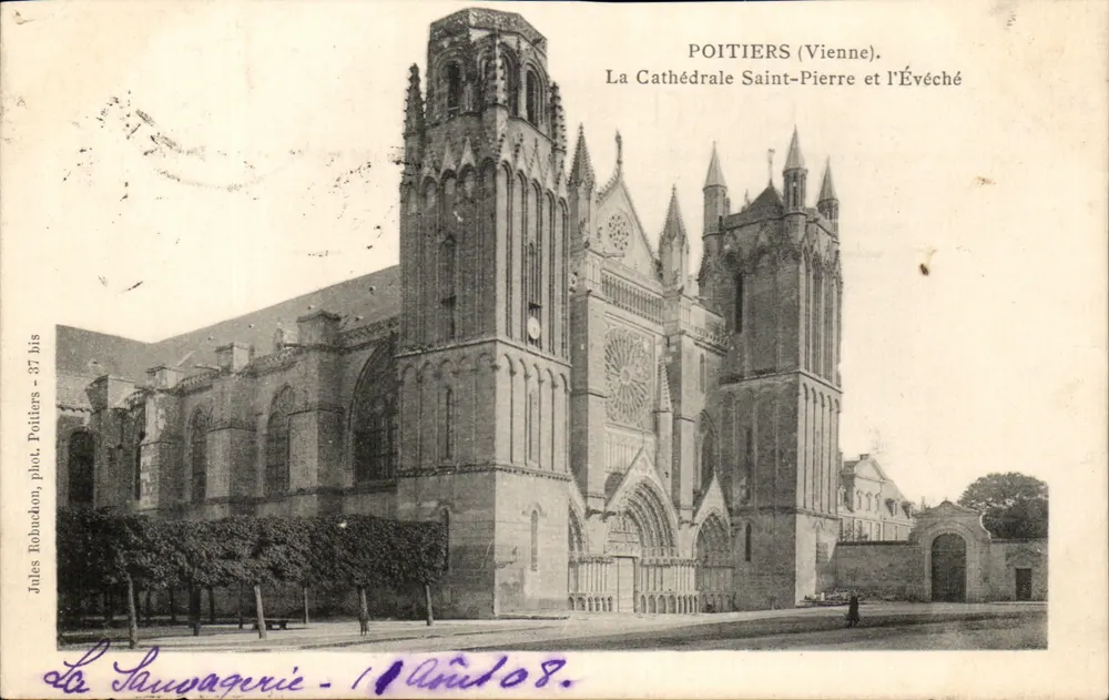 Poitiers (Vienne) — Kathedrale Saint-Pierre und das Bischofsschloss — Fotografie von Jules Robuchon - 37 bis - Vorderseite