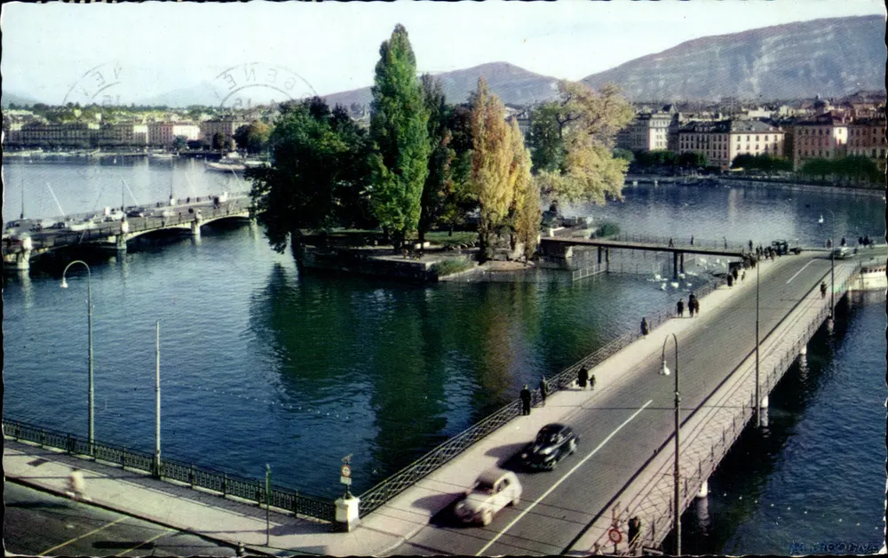Insel Jean-Jacques Rousseau und der Pont des Bergues — GENEVE — Jaeger Editions - Vorderseite