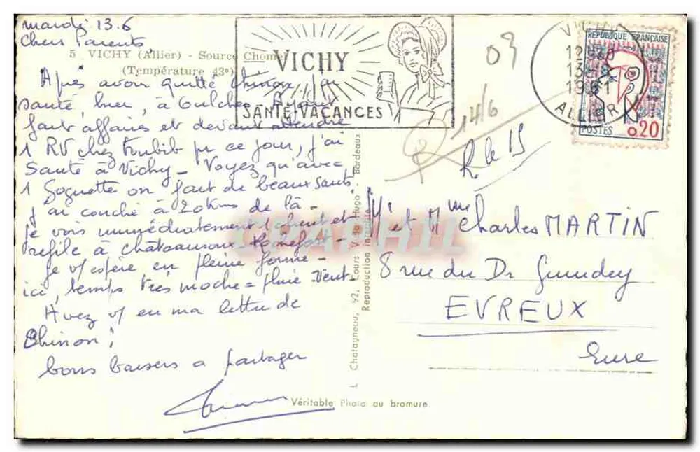 Vichy — Wasserbereich — Verleger Elée - Rückseite