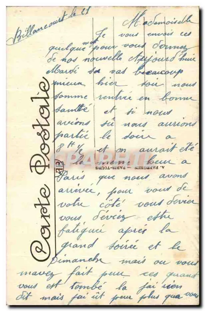 PARIS — Panorama über die Seine Richtung Notre-Dame und Panthéon (links) — A.P. — Nr. 61 - Rückseite
