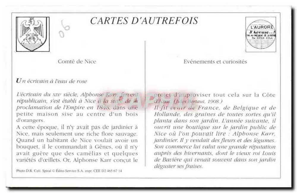 Pier-Promenade — Nice — Editor L'Aurore, n°6 - Verso
