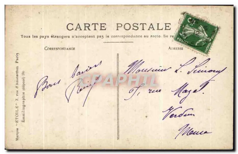Toul — A fachada da catedral — Editor Etoile, Paris - Verso
